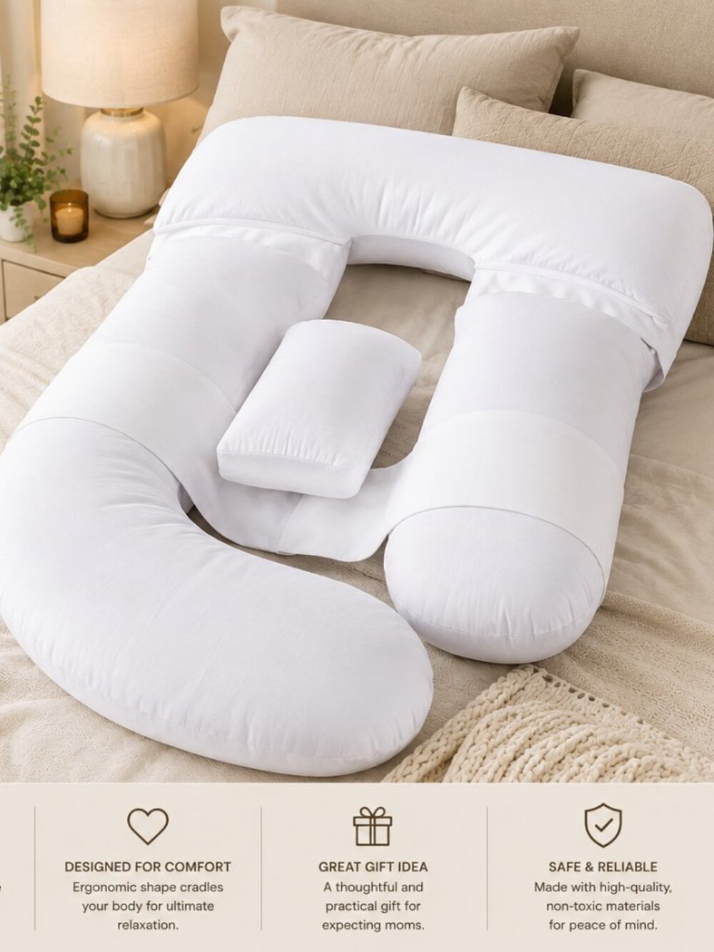 Cheer Collection U-Shaped Pregnancy Pillow
